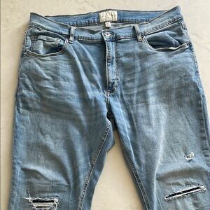 Men's Light Blue Distressed Jeans
